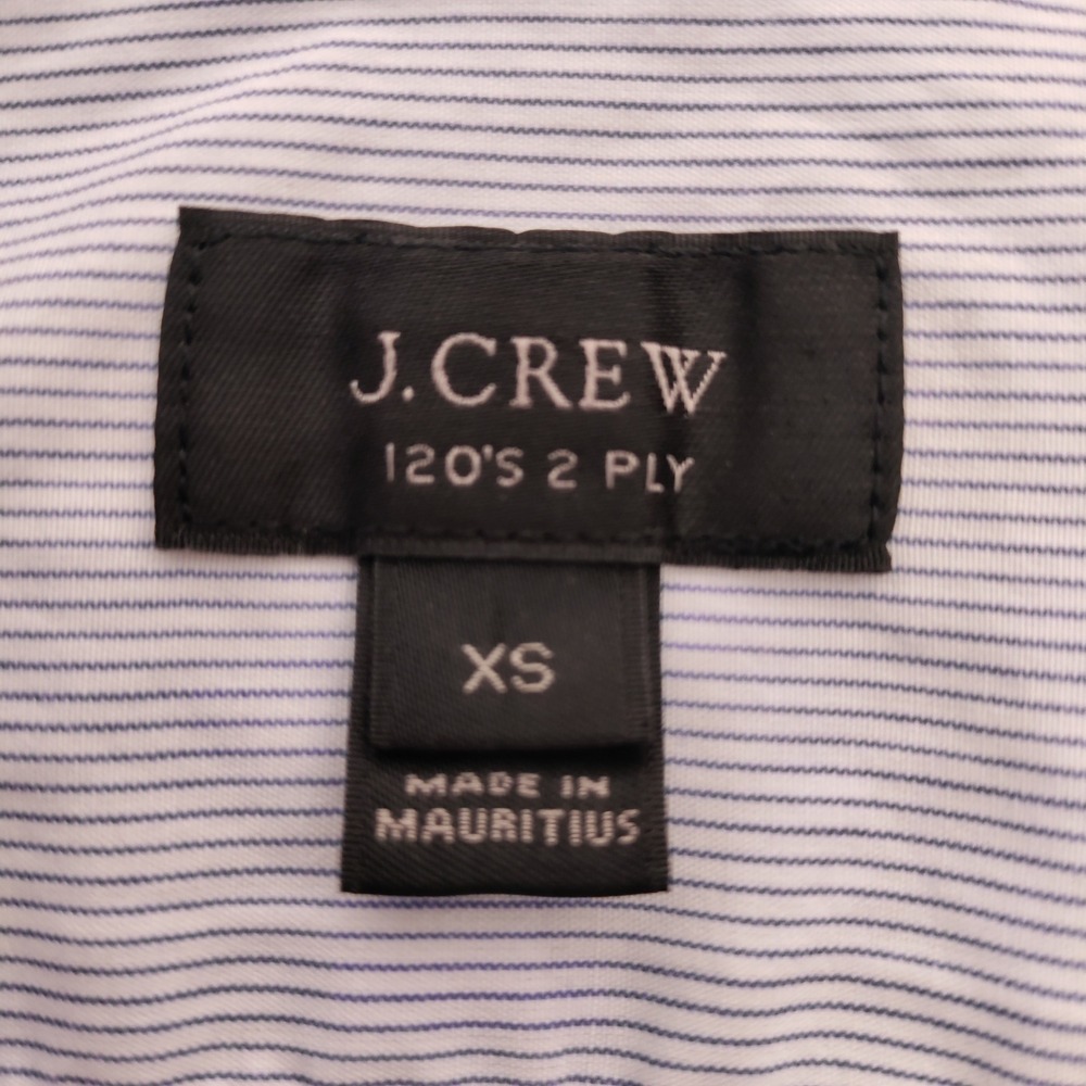 J Crew Ludlow Mens XS Blue Stripe Dress Shirt 120s 2 Ply Cotton Button Down - Picture 8 of 14